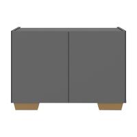 Gabinete Armário De Banheiro 62,5cm 2 Portas Com Pés Multimóveis Mp5046 Grafite/natural Grafite/natural - 5