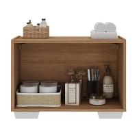 Gabinete Armário De Banheiro 62,5cm 2 Portas Com Pés Multimóveis Mp5046 Rustic/branco Rustic/branco - 3