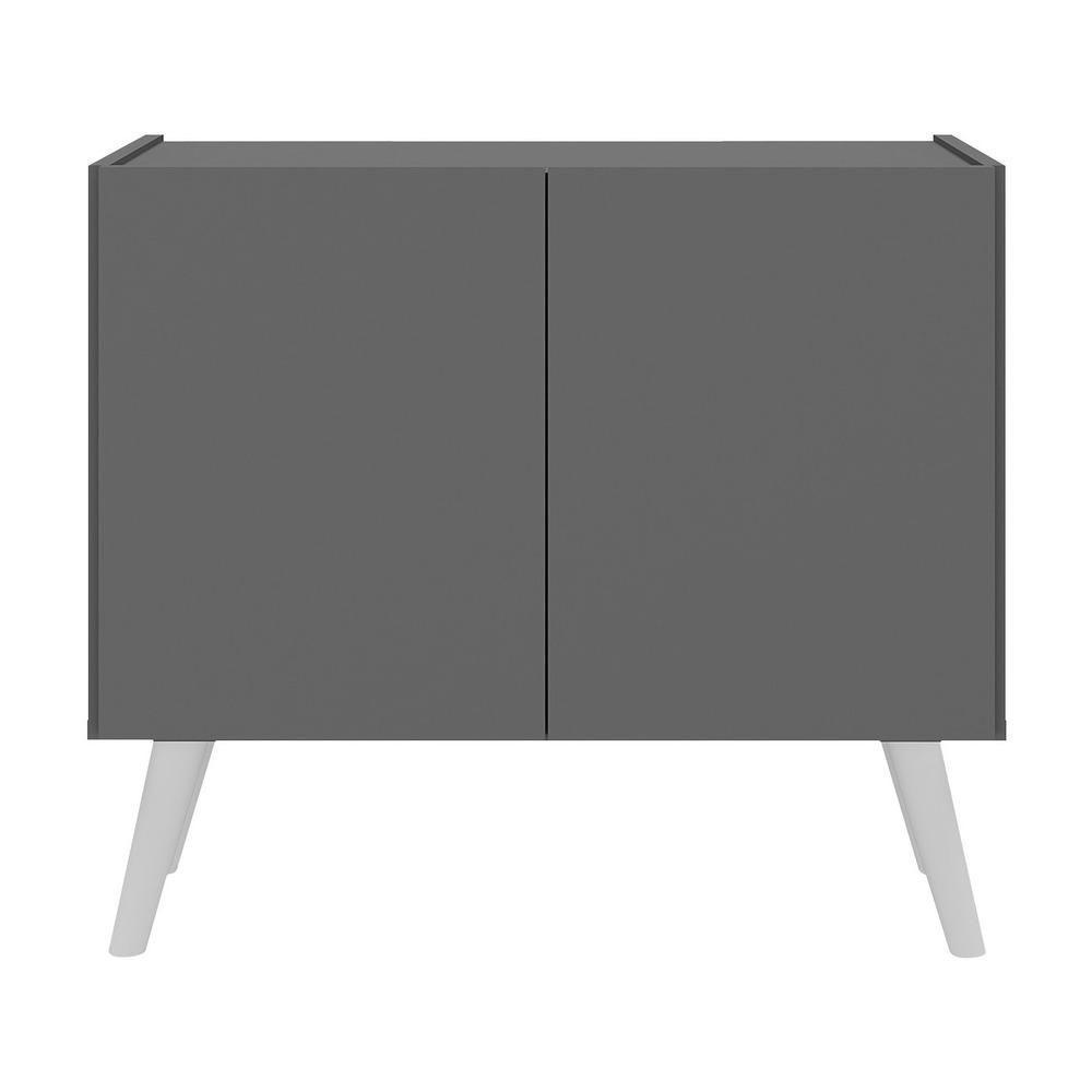 Gabinete Armário De Banheiro 62,5cm Retrô 2 Portas Multimóveis Mp5045 Grafite/branco Grafite/branco - 5