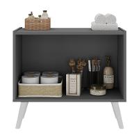 Gabinete Armário De Banheiro 62,5cm Retrô 2 Portas Multimóveis Mp5045 Grafite/branco Grafite/branco