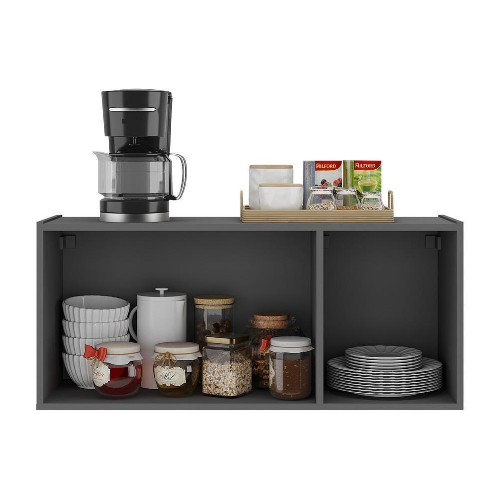 Balcão De Cozinha Suspenso 3 Portas Multimóveis Mp2166 Grafite Grafite - 5