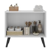 Gabinete Armário De Banheiro 62,5cm Retrô 2 Portas Multimóveis Mp5045 Branco/preto Branco/preto - 3