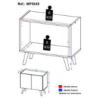 Gabinete Armário De Banheiro 62,5cm Retrô 2 Portas Multimóveis Mp5045 Branco/preto Branco/preto