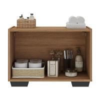 Gabinete Armário De Banheiro 62,5cm 2 Portas Com Pés Multimóveis Mp5046 Rustic/preto Rustic/preto - 5