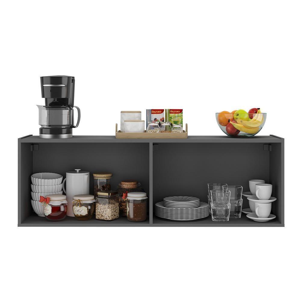 Balcão De Cozinha Suspenso 4 Portas Multimóveis Mp2167 Grafite Grafite - 4
