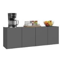 Balcão De Cozinha Suspenso 4 Portas Multimóveis Mp2167 Grafite Grafite - 1