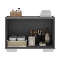 Gabinete Armário De Banheiro 62,5cm 2 Portas Com Pés Multimóveis Mp5046 Grafite/branco Grafite/branco - 3