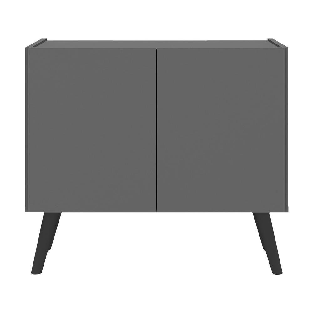 Gabinete Armário De Banheiro 62,5cm Retrô 2 Portas Multimóveis Mp5045 Grafite/preto Grafite/preto - 5