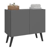 Gabinete Armário De Banheiro 62,5cm Retrô 2 Portas Multimóveis Mp5045 Grafite/preto Grafite/preto - 1