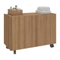 Gabinete Armário De Banheiro 62,5cm Com Rodízios 2 Portas Multimóveis Mp5043 Rustic Rustic - 1