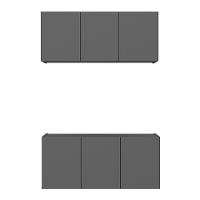 Kit Armário De Cozinha E Balcão 3 Portas Multimóveis Mp2164 Grafite Grafite - 5