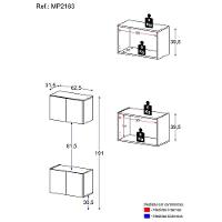 Kit Armário De Cozinha E Balcão 2 Portas Multimóveis Mp2163 Grafite Grafite - 3