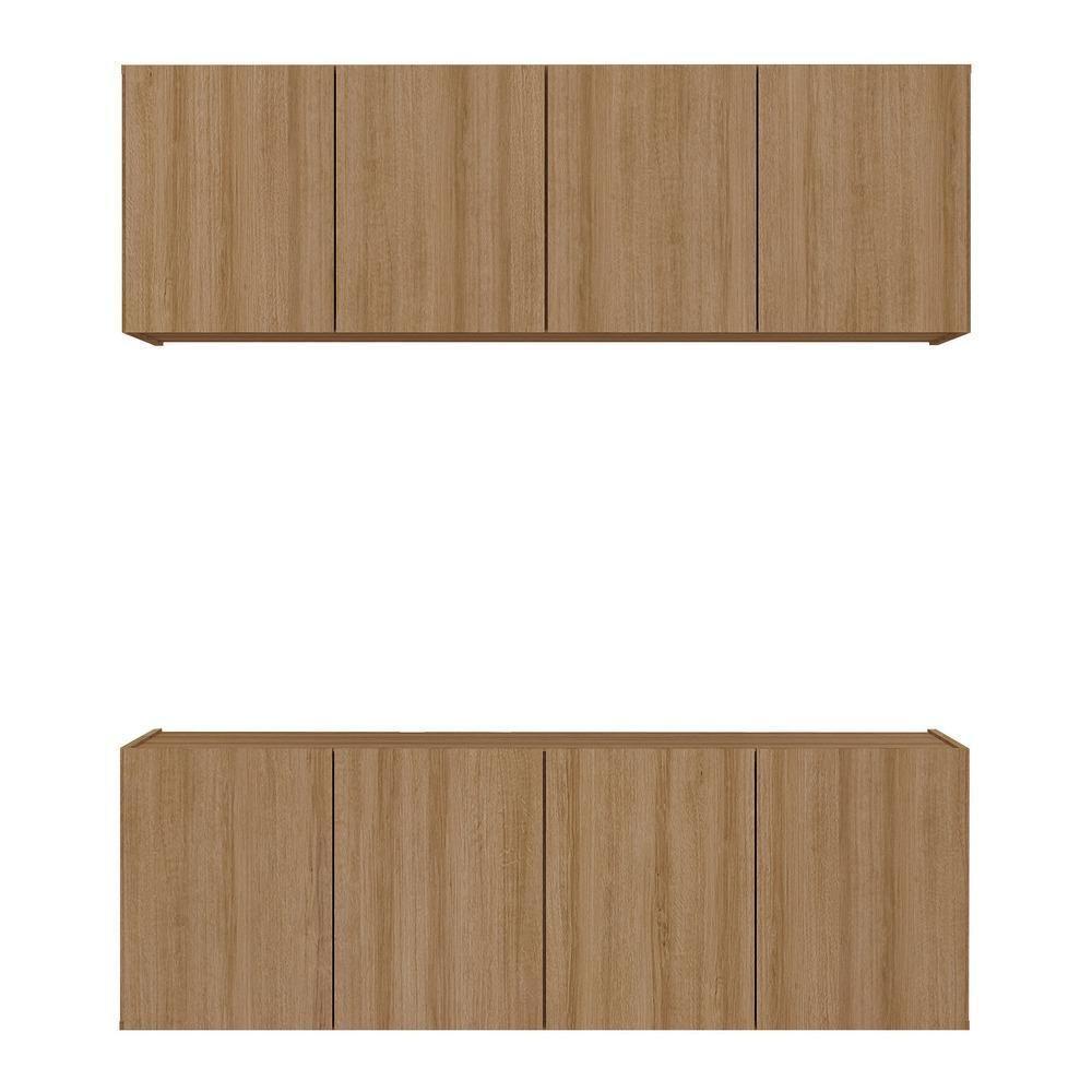 Kit Armário De Cozinha E Balcão 4 Portas Multimóveis Mp2161 Rustic Rustic - 5