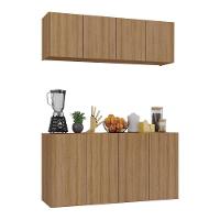 Kit Armário De Cozinha E Aparador 4 Portas Multimóveis Mp2162 Rustic Rustic - 1