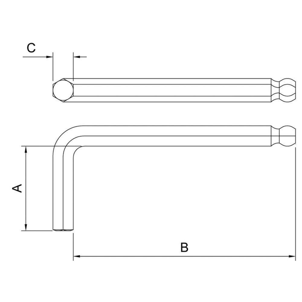 Chave Hexagonal Ponta Abaulada 3/16" Tramontina Pro Tramontina - 3