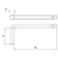 Chave Hexagonal Ponta Abaulada 3/16" Tramontina Pro Tramontina - 3