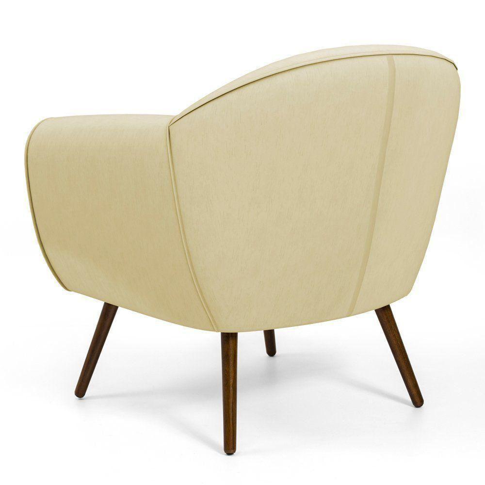 Poltrona Com Pés Palito Nina Corano Bege C-26 - 3