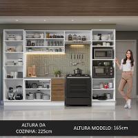 Armário De Cozinha Completa 330cm Branco/rustic Stella Madesa 03 Branco/rustic - 2