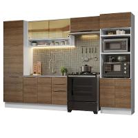 Armário De Cozinha Completa 330cm Branco/rustic Stella Madesa 03 Branco/rustic - 5