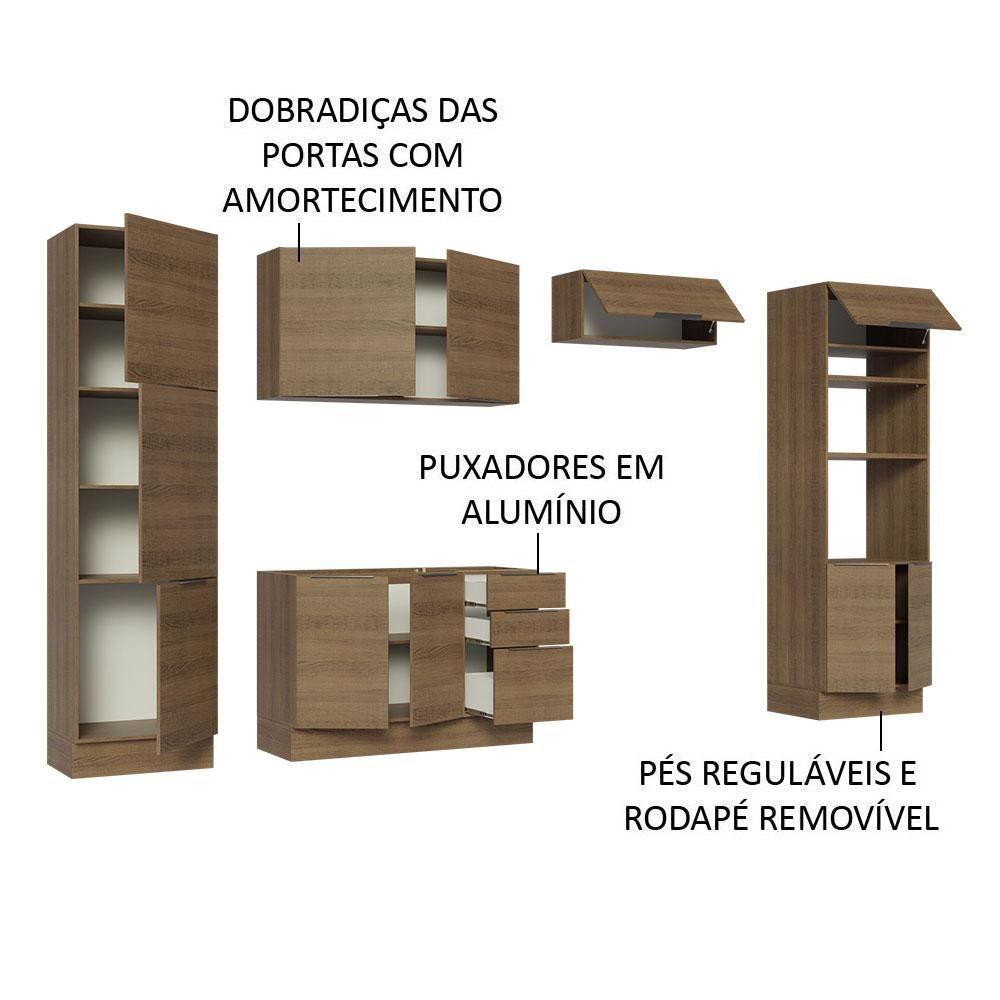 Armário De Cozinha Completa 330cm Rustic Stella Madesa 02 Rustic - 9