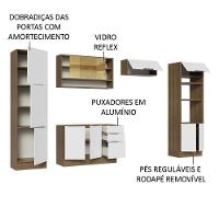 Armário De Cozinha Completa 330cm Rustic/branco Stella Madesa 03 Rustic/branco - 8