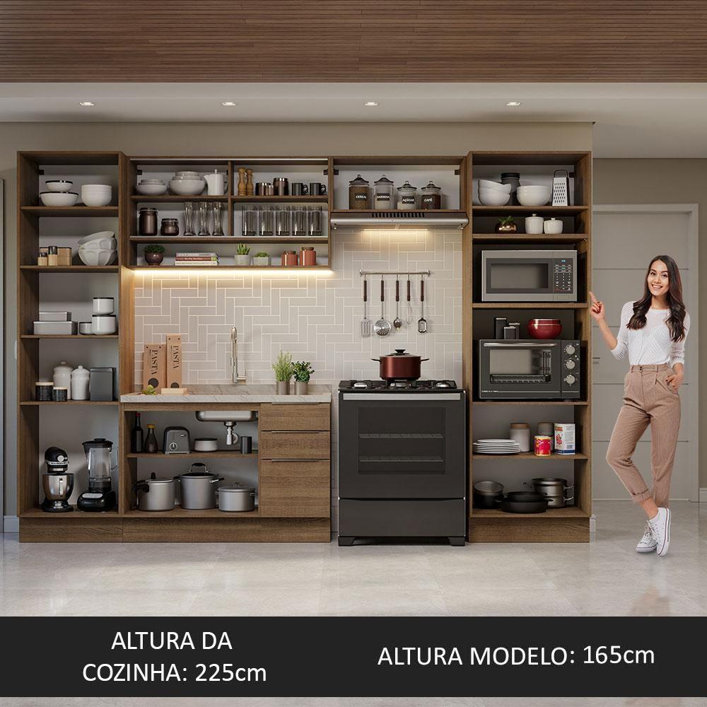 Armário De Cozinha Completa 330cm Rustic Stella Madesa 03 Rustic - 4