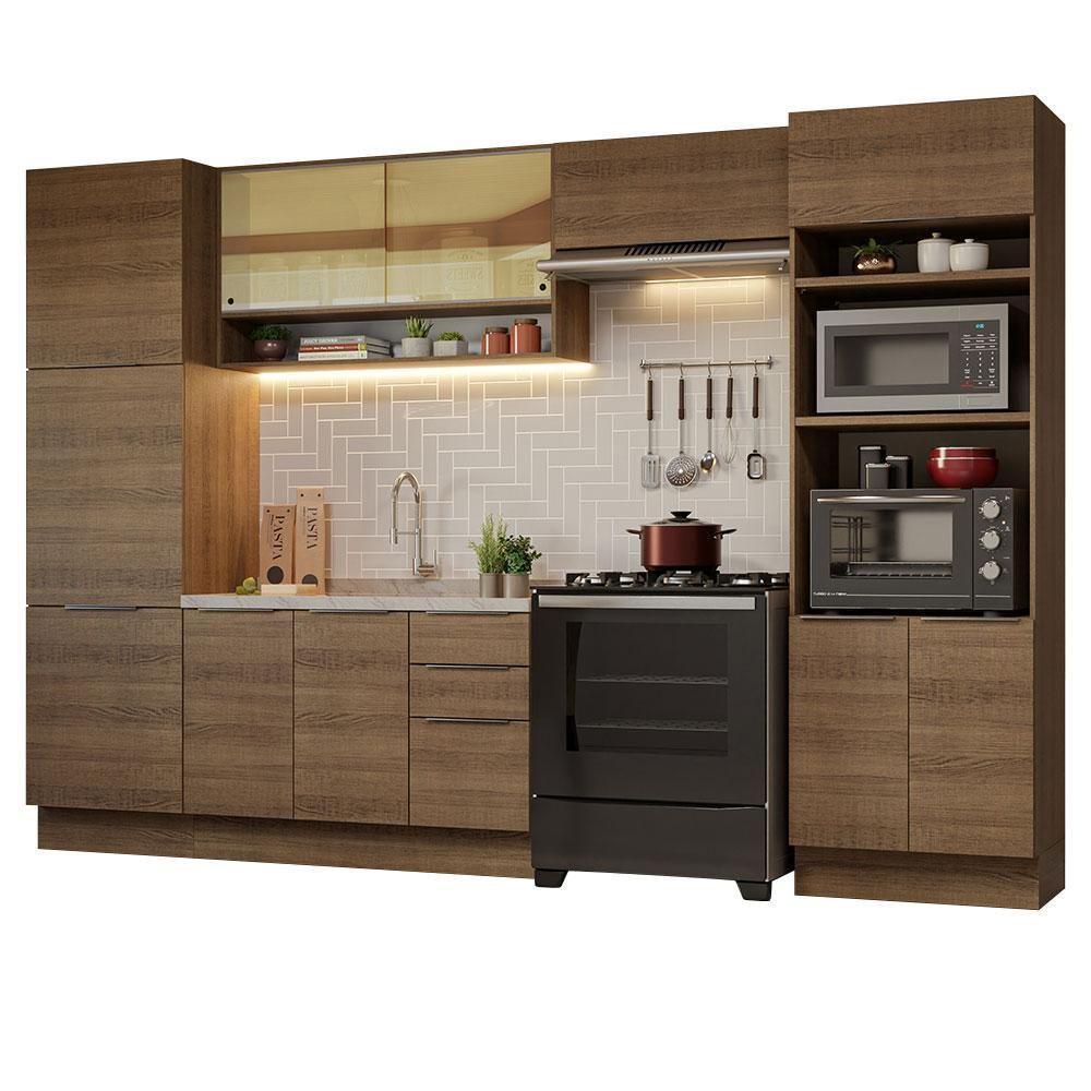 Armário De Cozinha Completa 330cm Rustic Stella Madesa 03 Rustic - 5