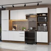 Armário De Cozinha Completa 330cm Rustic/branco Stella Madesa 02 Rustic/branco - 1
