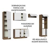 Armário De Cozinha Completa 330cm Rustic/branco Stella Madesa 02 Rustic/branco