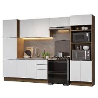 Armário De Cozinha Completa 330cm Rustic/branco Stella Madesa 02 Rustic/branco - 5