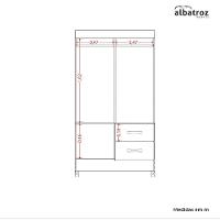 Guarda Roupas Solteiro 4 Portas 2 Gavetas Mobi Nature / Grafite Albatroz Nat/titan - 6