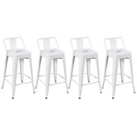 Kit 4 Banquetas Médias Iron Tolix Com Encosto 66cm Branco - 1