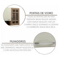 Cozinha Modulada Completa Fidelitá Paris 5 Peças 260cm 13 Portas 3 Gavetas Com Tampo Nogal/salinas - 6