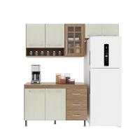 Cozinha Modulada Compacta Fidelitá Paris 3 Peças 190cm 7 Portas 3 Gavetas Com Tampo Nogal/salinas - 2