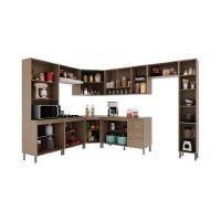 Cozinha Modulada Completa Fidelitá Paris 9 Peças 515cm 20 Portas 3 Gavetas Com Tampo Nogal/salinas - 5