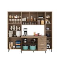 Cozinha Modulada Compacta Fidelitá Paris 4 Peças 225cm 11 Portas 3 Gavetas Com Tampo Nogal/salinas - 3