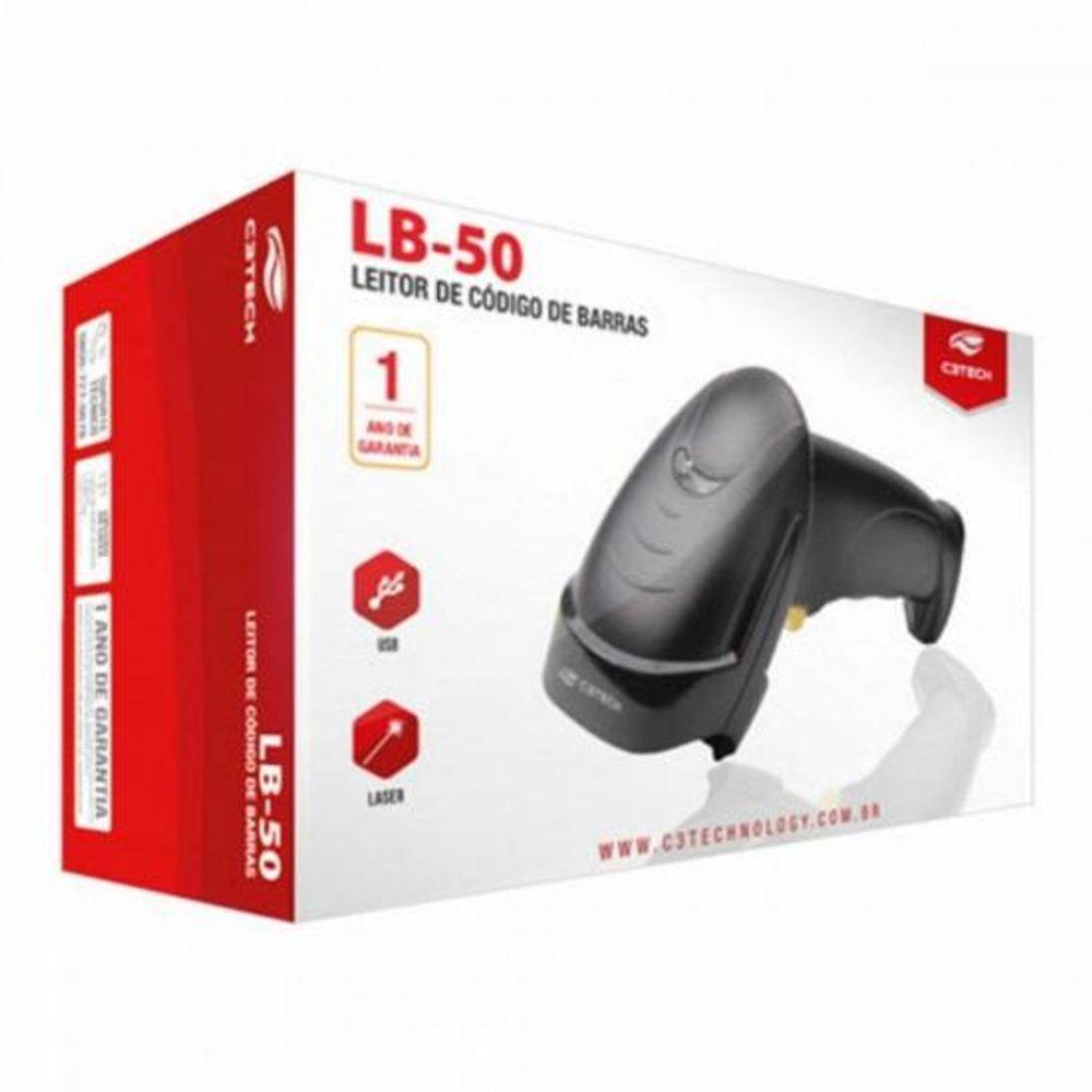 Leitor De Código De Barras Usb Lb-50Bk C3Tech - 2