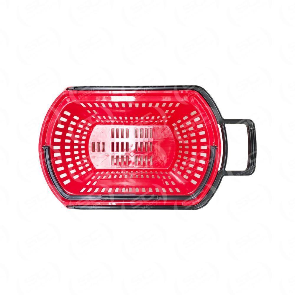 Kit - 5 Cestos Grande Com Rodízio D300 Cód. 3300 Vermelho - Della Plast - 5