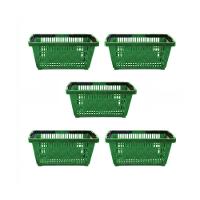 Kit - 5 Cestos Compras Plástica D100 Cód. 3000 Verde - Della Plast - 1