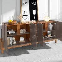 Buffet 190cm Adega 050520 E Cristaleira 4 Portas 50519 Cinza Perola Cedro Dcasa Cinza Perola Cedro - 3