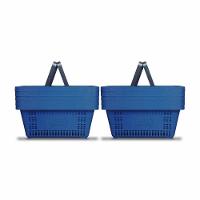 Kit - 10 Cestos Compras Plástica D100 Cód. 3000 Azul Padrão - Della Plast - 1