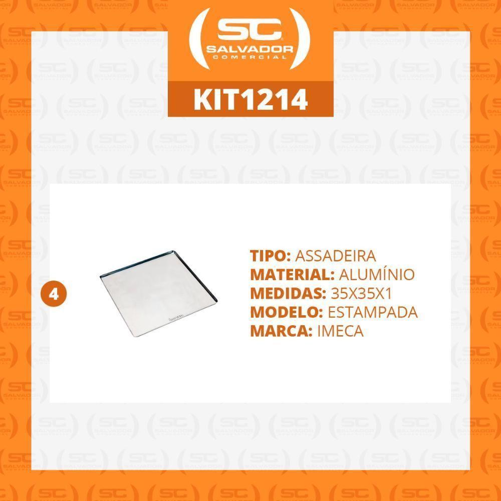 Kit - 4 Assadeiras Estampada Lisa Em Alumínio 35x35x1 Para Fornos Prp-004 / Fcsb4e / Fcv-35 - Imeca - 2