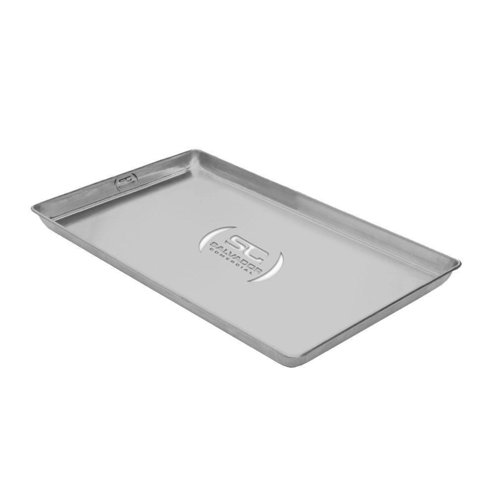 Kit - 3 Formas Assadeiras Lisa Estampada Alumínio Biscoito 60 X 40 X 2 - Imeca - 4