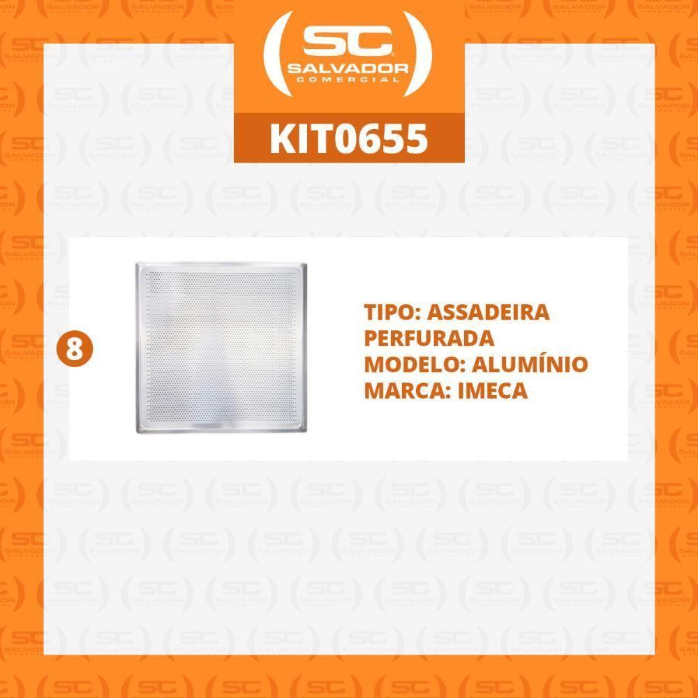 Kit - 8 Assadeiras Estampada Perfurada Alumínio 35cm X 35cm Para Prp-004/fc4emv - Imeca - 4