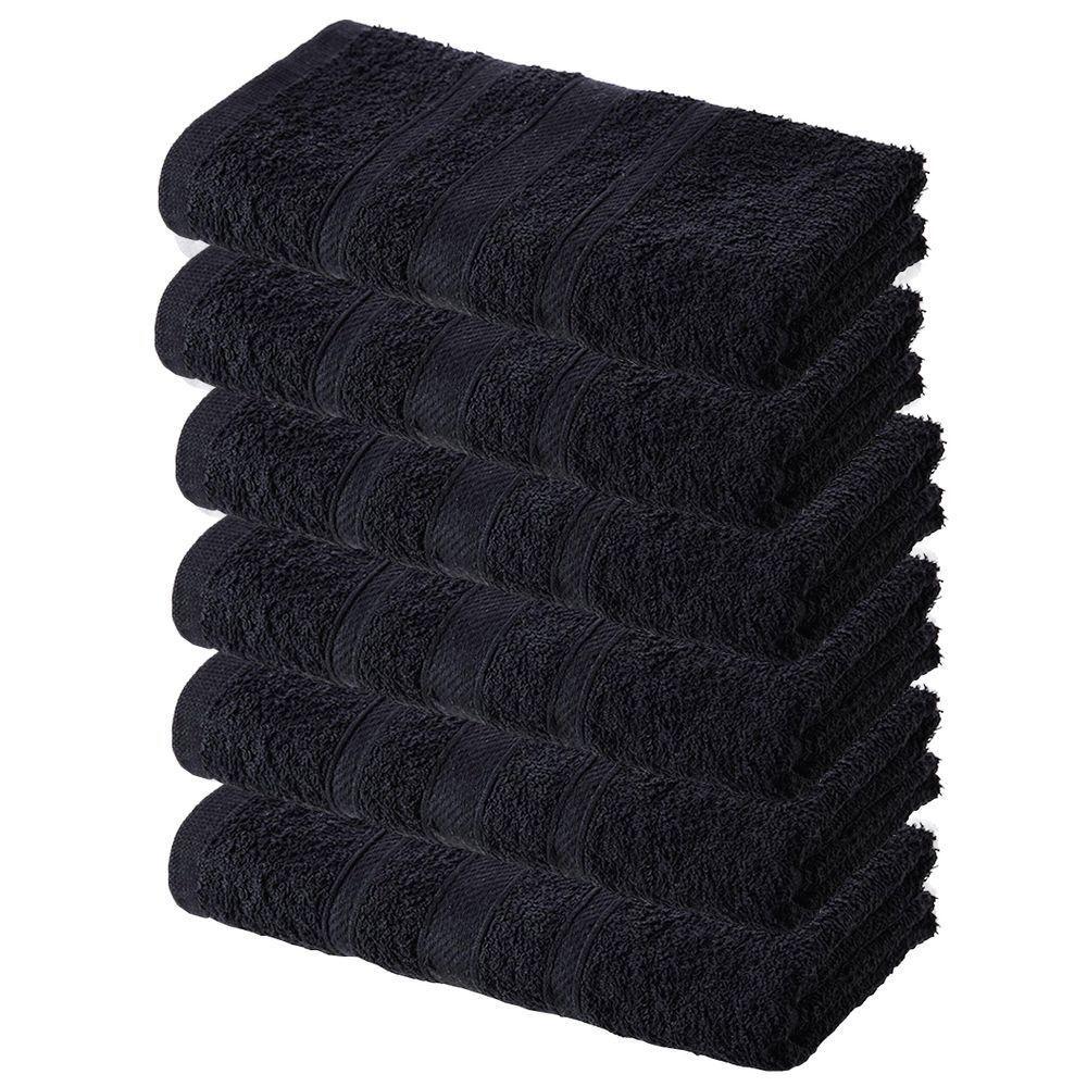 Kit 06 Toalhas Salão De Beleza, Barbearia 45X80Cm Preta - 1