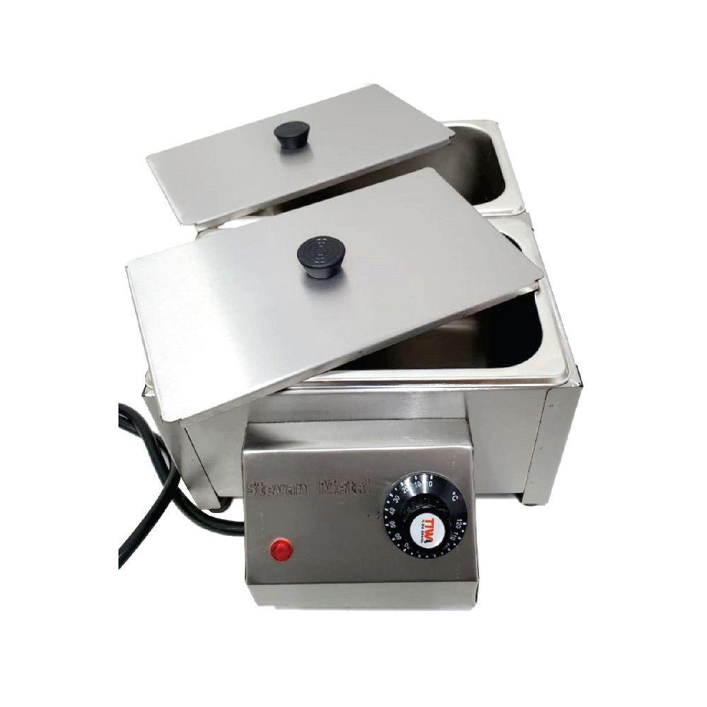Derretedeira Chocolate Multiuso Inox 2 Cubas 5Kg 1000W 110V - 3