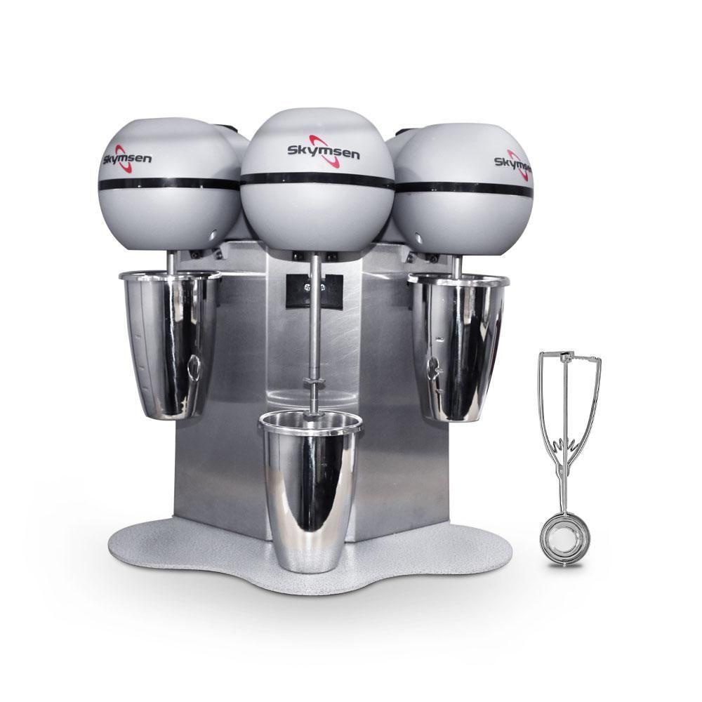 Batedor De Milk Shake 3 Copos 0,8l Profissional Inox Bms-3 220v + Concha De Sorvete Extrator 220v - 1