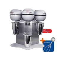 Batedor De Milk Shake 3 Copos 0,8l Profissional Inox Bms-3 220v + Concha De Sorvete Extrator 220v - 3