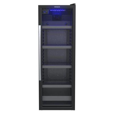 Visa Cooler Expositor Cervejeiro Porta Vidro 200L Blue Light EXPVQBL 200 Venax Preto Fosco 220V