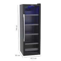 Visa Cooler Expositor Cervejeiro Porta Vidro 200L Blue Light EXPVQBL 200 Venax Preto Fosco 220V - 3